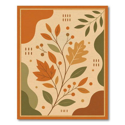 Autumn Orange Leaves Washable Area Rug