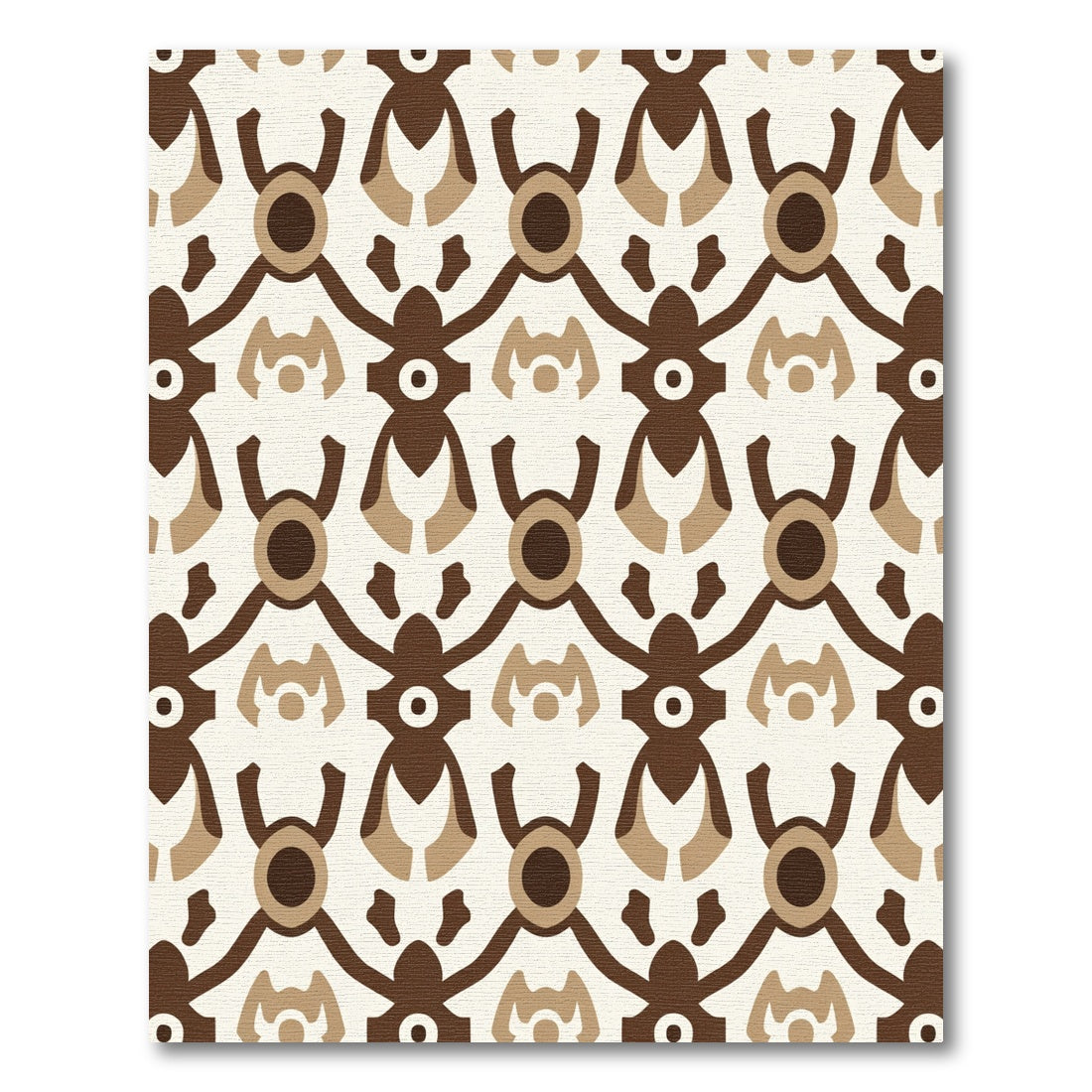 Brown Tan Abstract Figure Repeat Rug