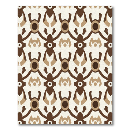 Brown Tan Abstract Figure Repeat Rug