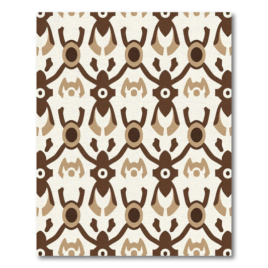 Brown Tan Abstract Figure Repeat Rug