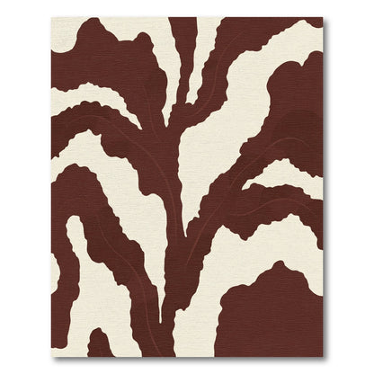 Crimson Leafy Organic Flow Rug