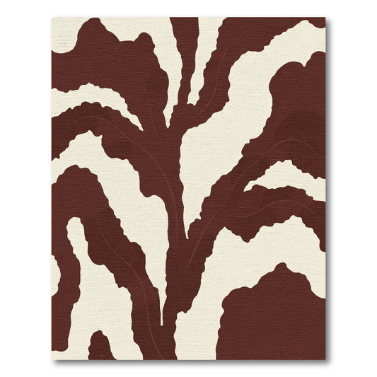 Crimson Leafy Organic Flow Rug