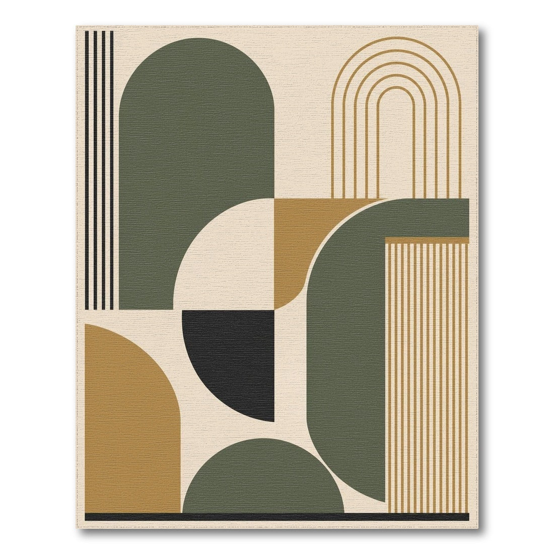Modern Geometric Arch Beige Area Rug