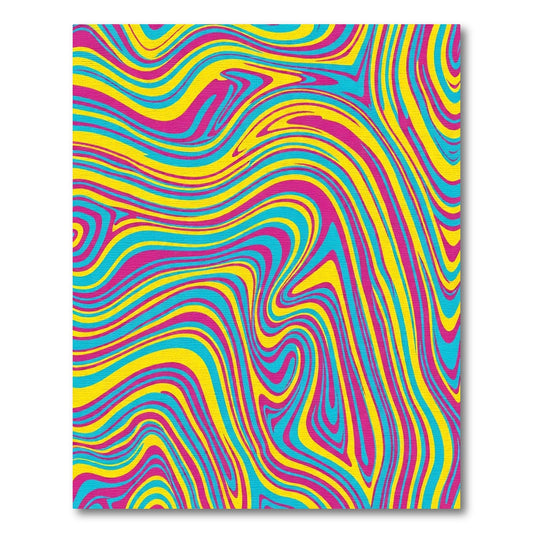 Vibrant Swirling Lines Abstract Rug