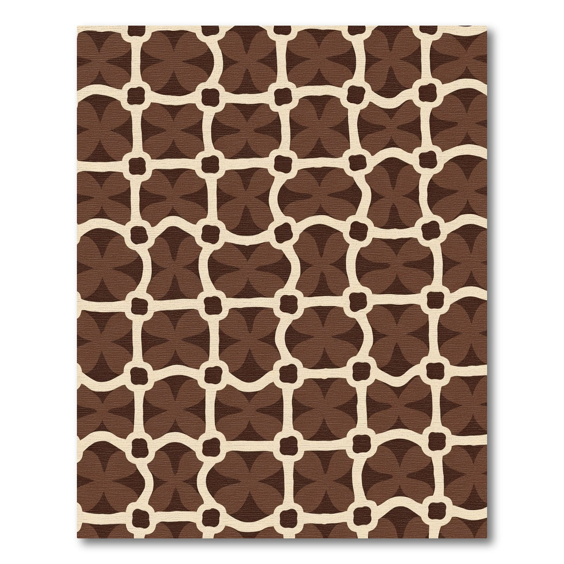 Modern Brown Abstract Lattice Rug