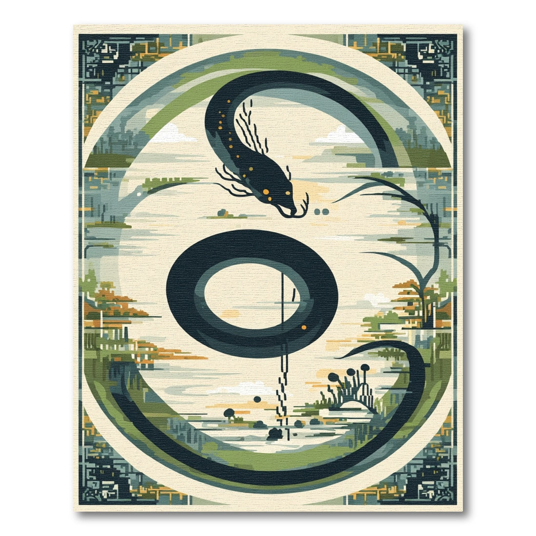 Serpentine Landscape Abstract Rug
