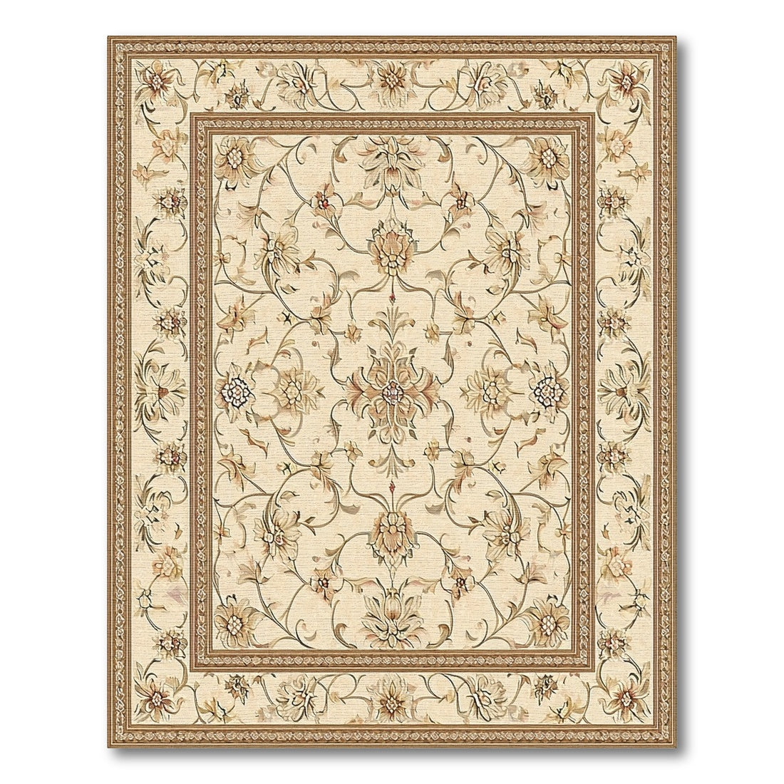 Beige Floral Vintage No. 72 Area Rug