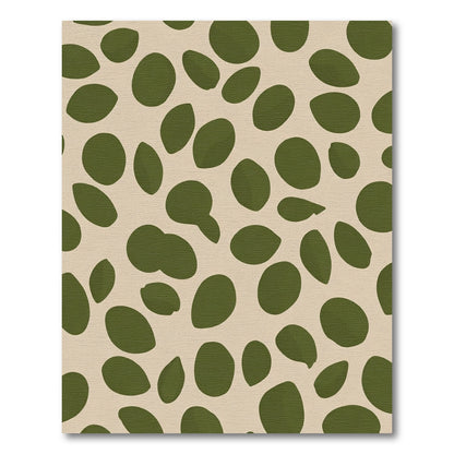 Olive Green Pebble Scatter Rug