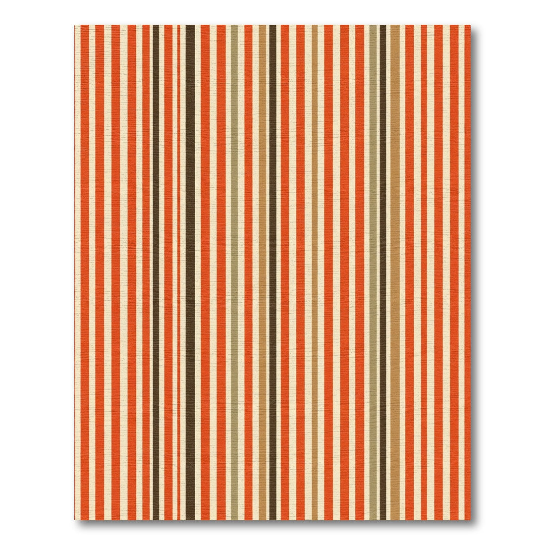 Retro Vertical Stripe Terracotta Cream Rug
