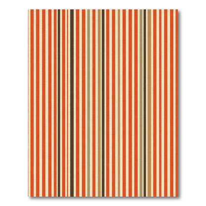 Retro Vertical Stripe Terracotta Cream Rug