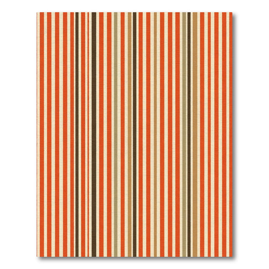 Retro Vertical Stripe Terracotta Cream Rug