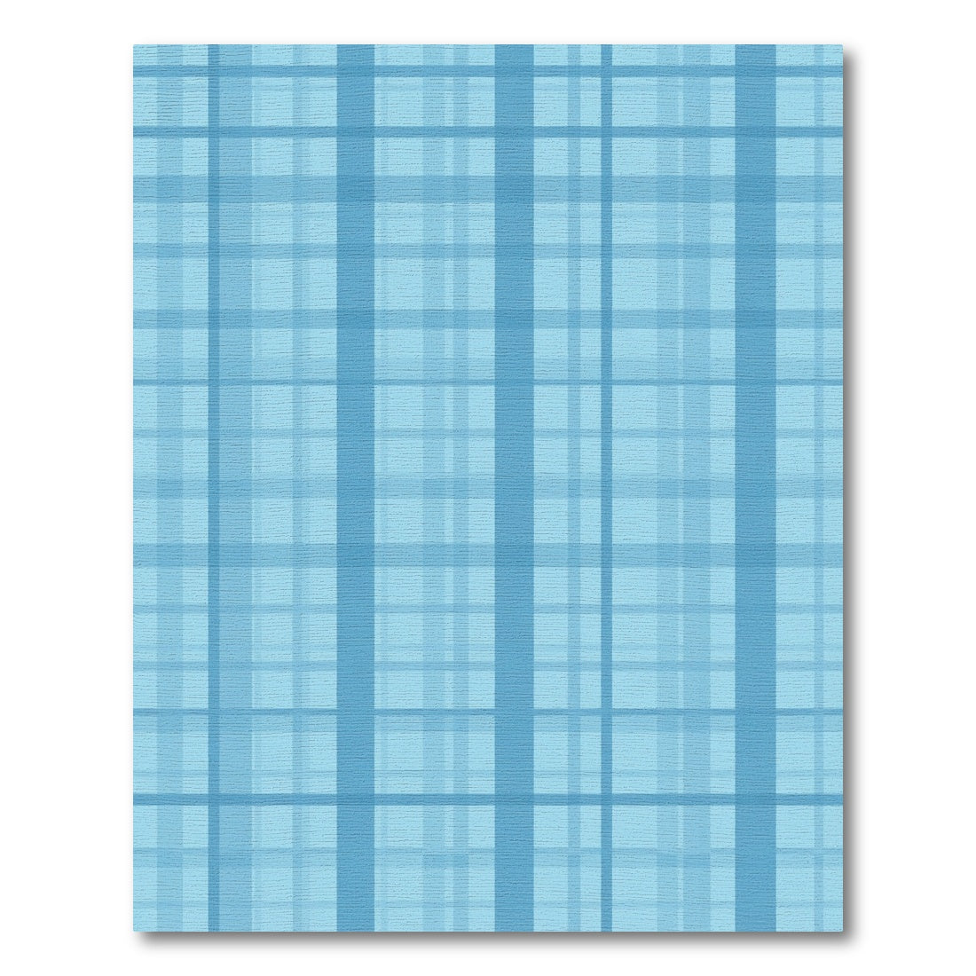Soft Blue Layered Stripe Tartan Rug