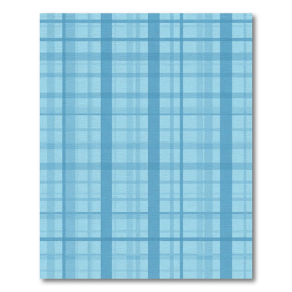 Soft Blue Layered Stripe Tartan Rug
