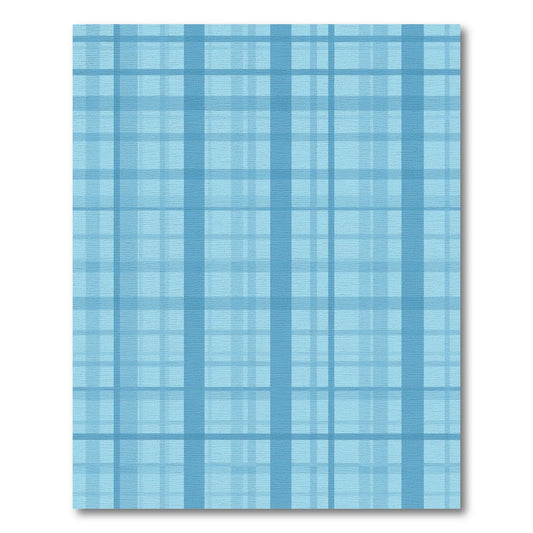 Soft Blue Layered Stripe Tartan Rug