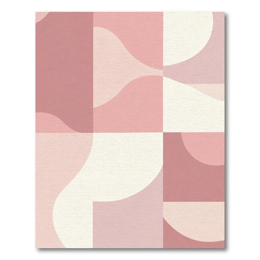 Blush Pink Abstract Geometric Shapes Rug