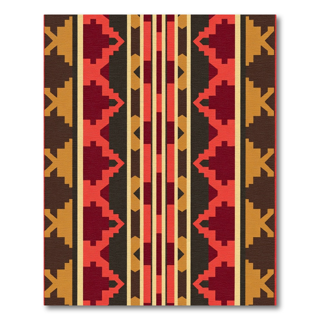 Warm Earth Tones Geometric Stripe Rug