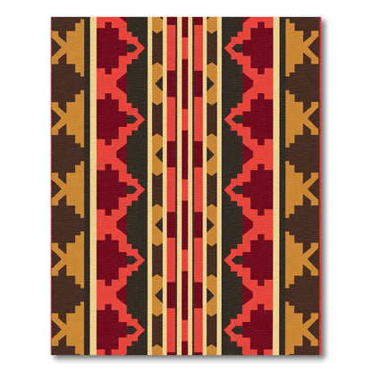 Warm Earth Tones Geometric Stripe Rug