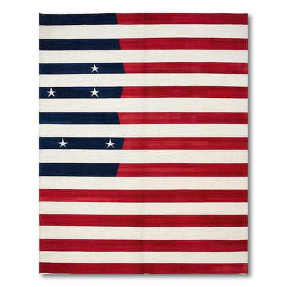 Multi-color and Patterns American Flag Washable Area Rug