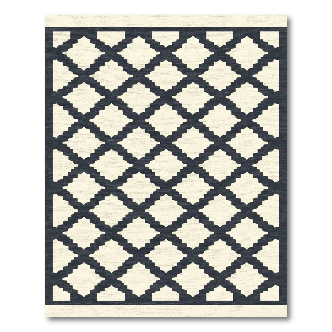 Lattice Geometric Cream Navy Rug
