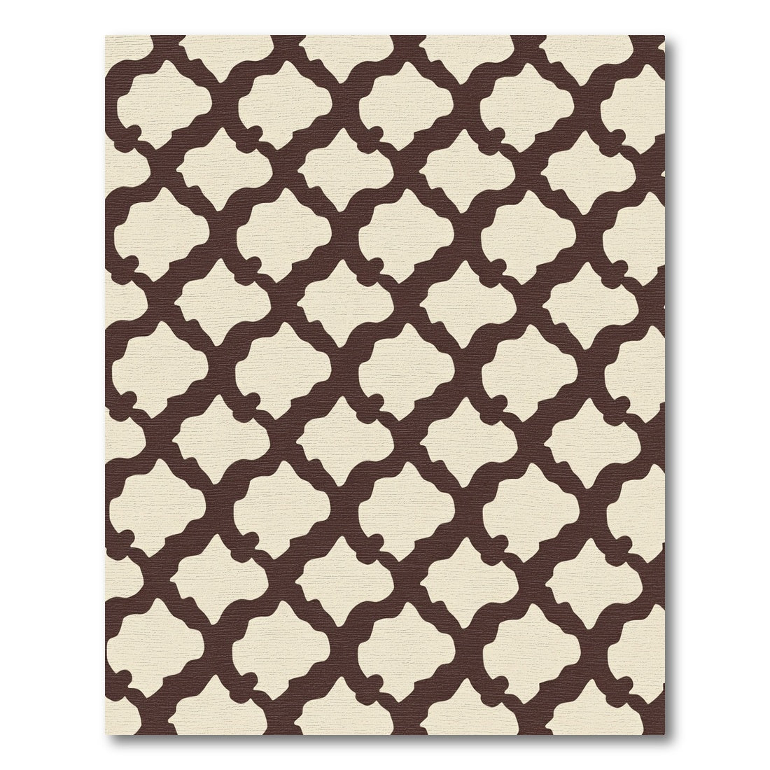 Rich Brown Organic Lattice Rug