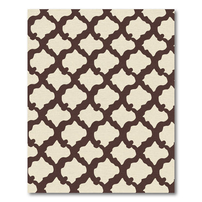 Rich Brown Organic Lattice Rug