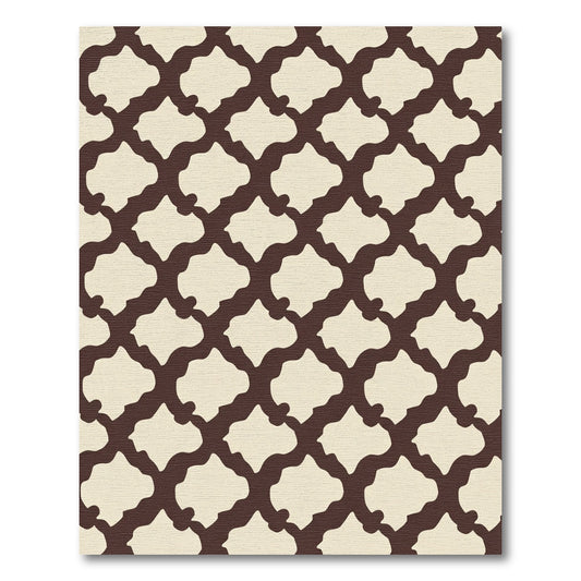 Rich Brown Organic Lattice Rug