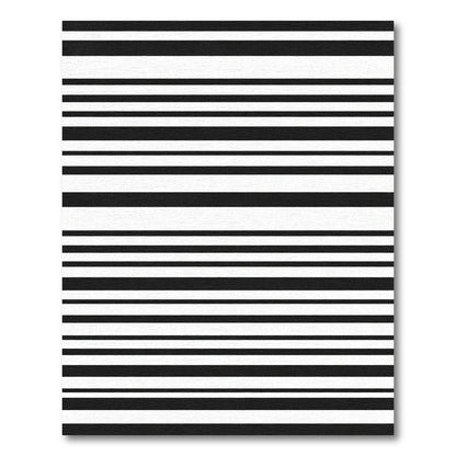 Bold Black White Linear Contemporary Rug