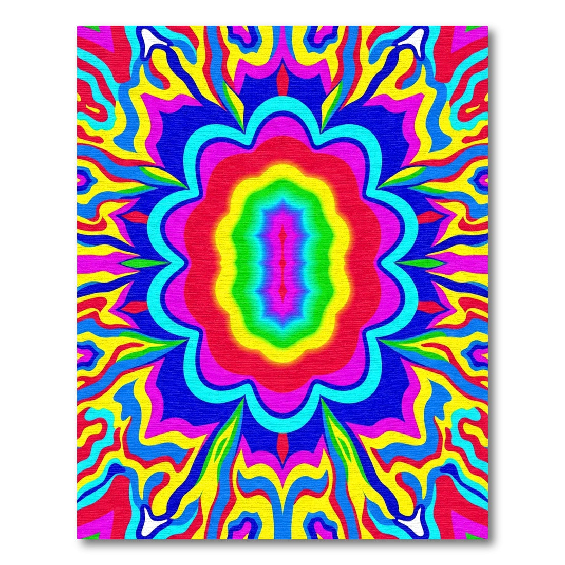 Vibrant Psychedelic Swirl Flower Rug