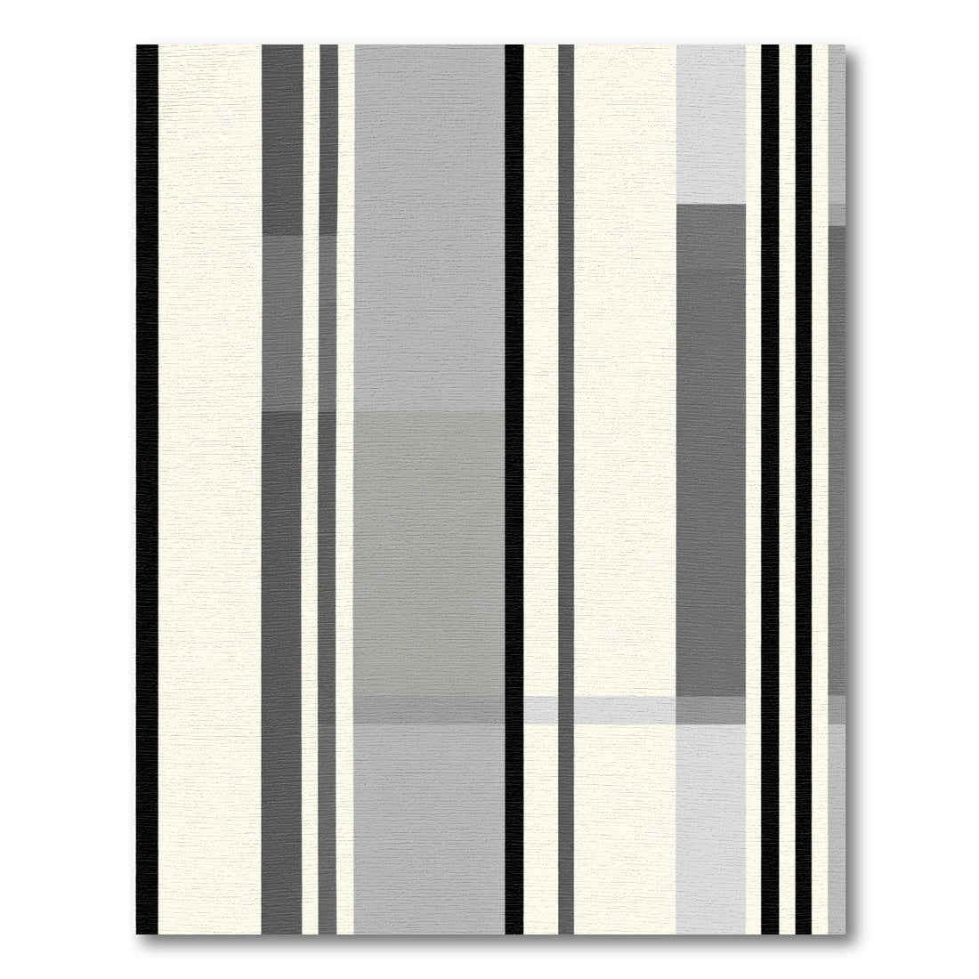 Neutral Cream Gray Vertical Stripes Rug