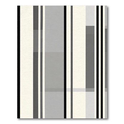 Neutral Cream Gray Vertical Stripes Rug