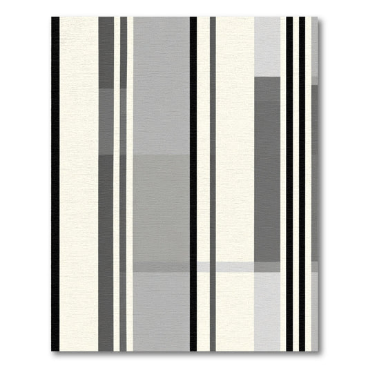 Neutral Cream Gray Vertical Stripes Rug