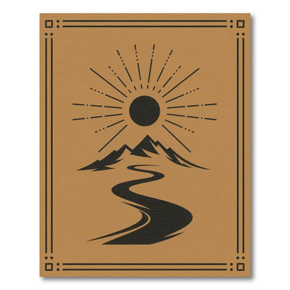 Southwestern Sun Mountain River Brown Area Rug