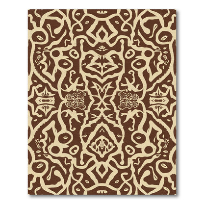 Chocolate Beige Arabesque Swirl Rug