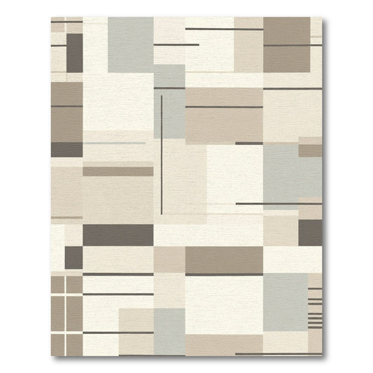 Neutral Geometric Blocks Thin Lines Rug