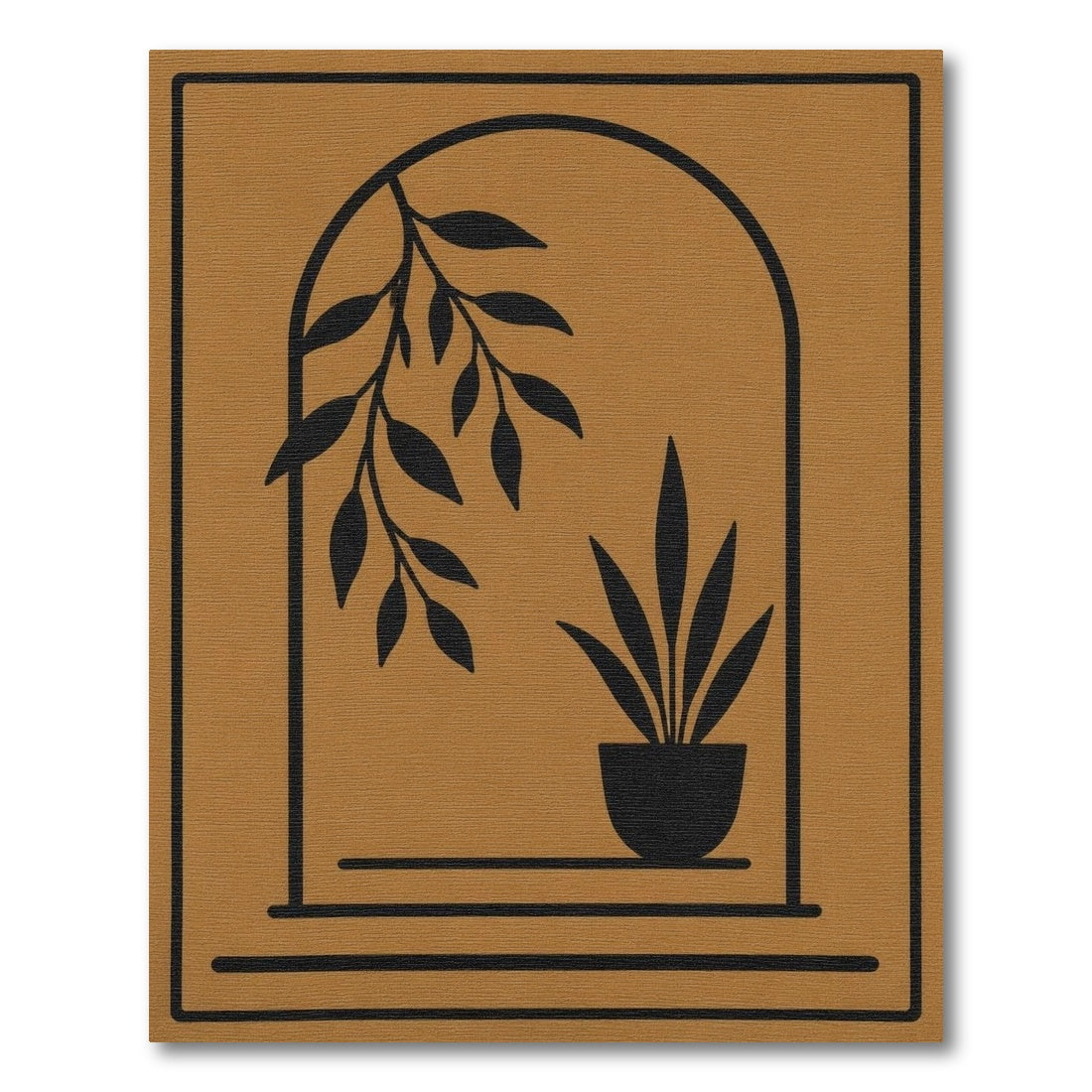 Boho Arch Botanical Brown Area Rug