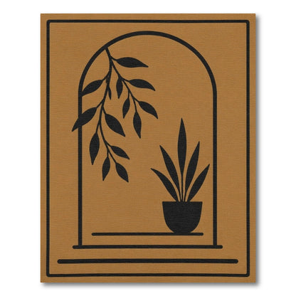Boho Arch Botanical Brown Area Rug