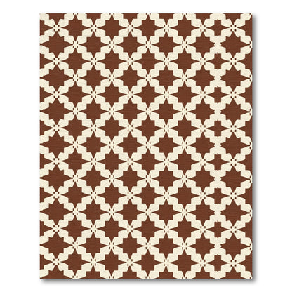 Chocolate Starburst Geometric Lattice Rug