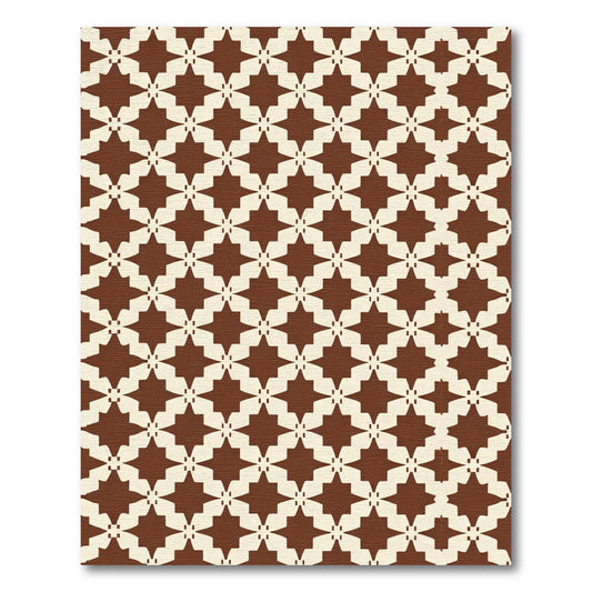 Chocolate Starburst Geometric Lattice Rug
