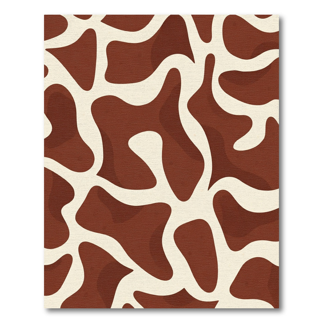 Brown Cream Organic Abstract Patch Rug