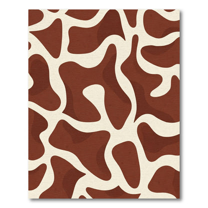 Brown Cream Organic Abstract Patch Rug