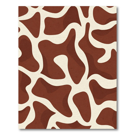 Brown Cream Organic Abstract Patch Rug
