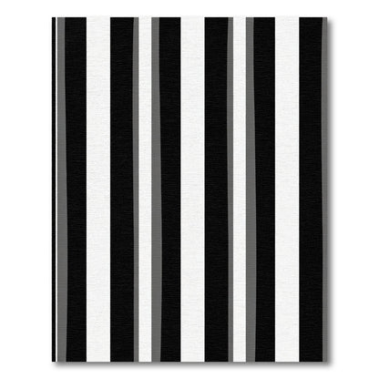 Bold Monochrome Linear Alternating Stripes Rug