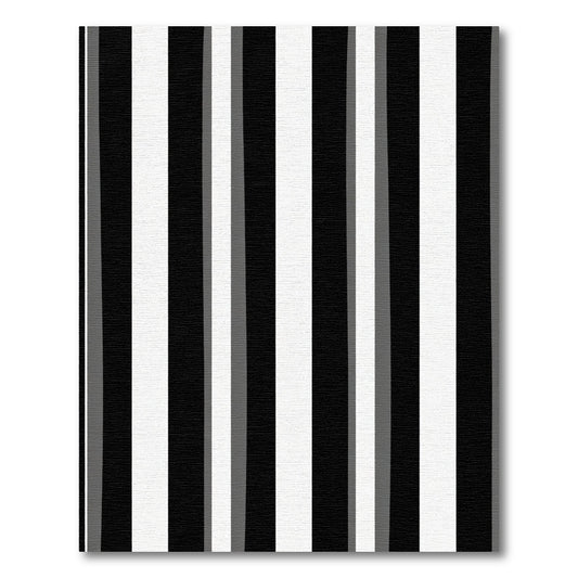 Bold Monochrome Linear Alternating Stripes Rug