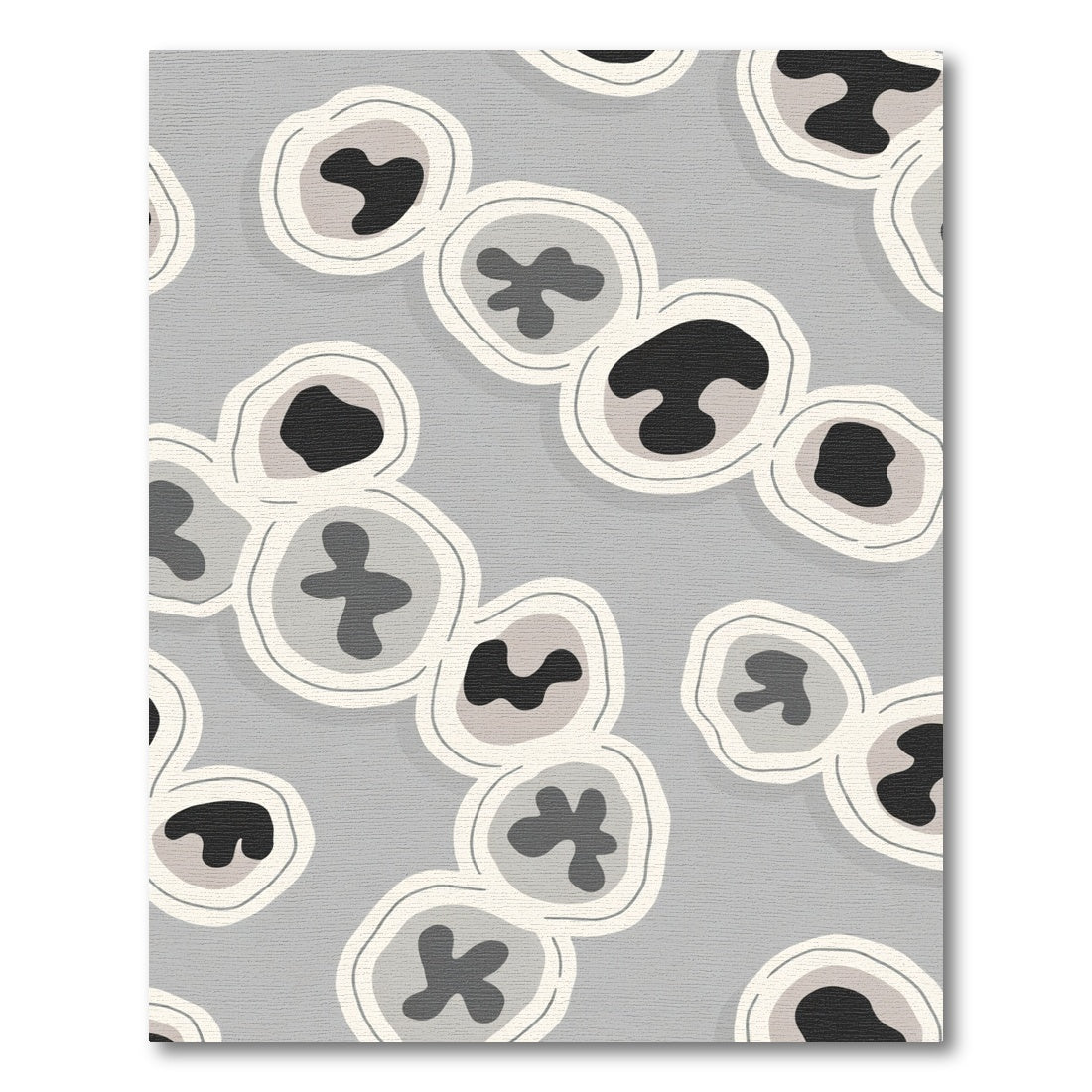 Abstract Organic Cells Gray Rug