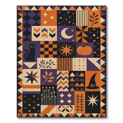 Geometric Modern Halloween Geometric Patchwork Area Rug