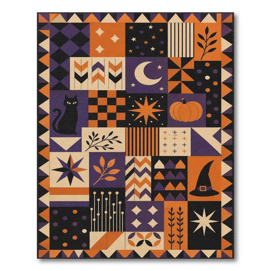 Geometric Modern Halloween Geometric Patchwork Area Rug