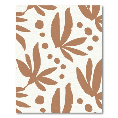 Terracotta Abstract Leaf Polka Dot Rug
