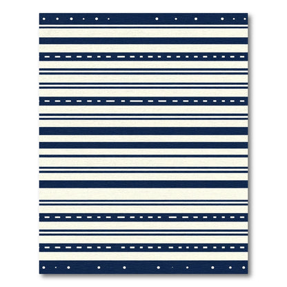 Navy Cream Striped Dash Arrangement Rug