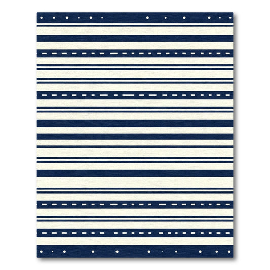Navy Cream Striped Dash Arrangement Rug