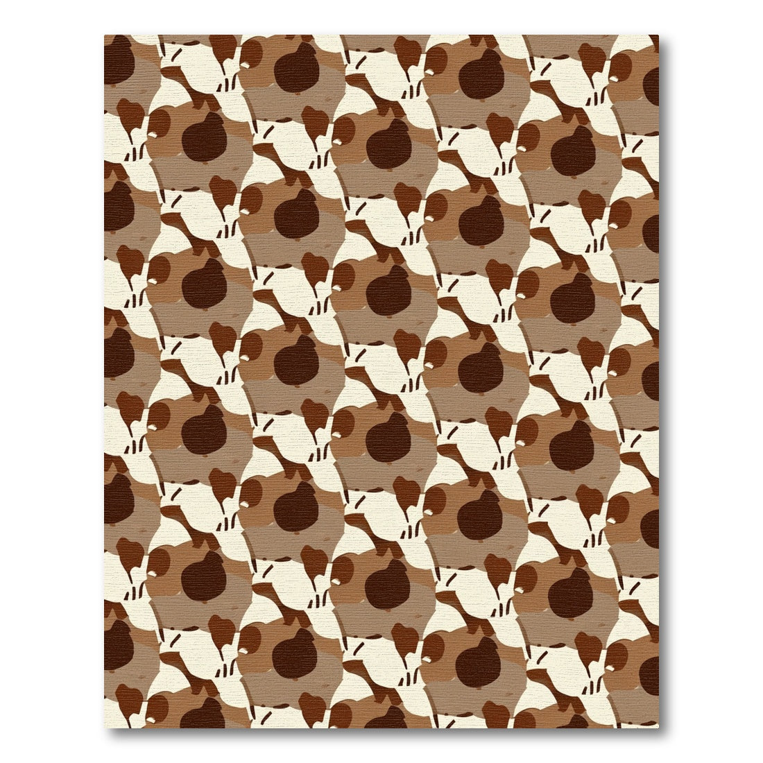 Brown Camouflage Hexagonal Arrangement Rug